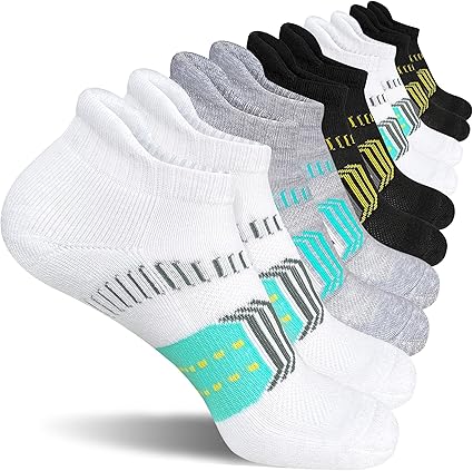 Womens Athletic Cushioned Anti-Blister Comfort Running Ankle Socks 5 Pairs