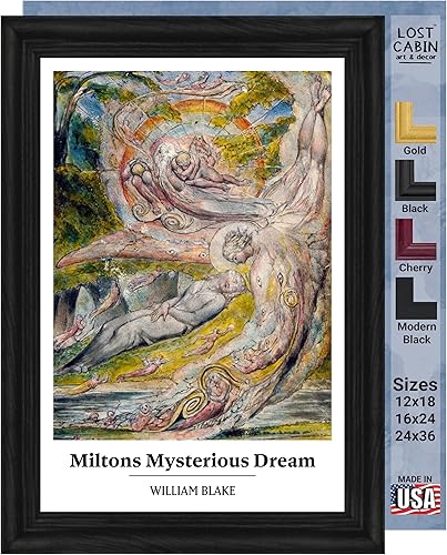 Miniatura 33 de Guillermo Blake Lost Cabin Nabucodonosor | Impresión en marco plano negro | Reproducción de pinturas de obras de arte finas | Póster decorativo