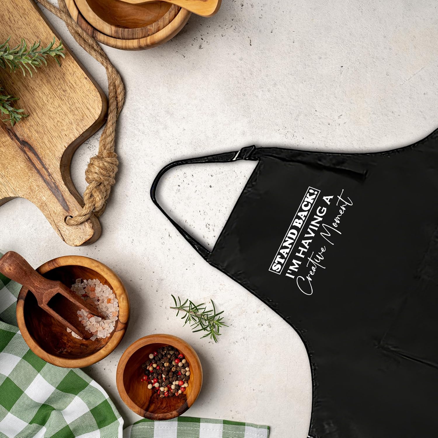Funny Apron for Men - Stand Back I'm Having A Creative Moment -Humorous Kitchen Apron with 2 Pockets & Adjustable Neck Strap-Grilling Cooking BBQ Accessories, Gift for Dad Husband Chef - A15 - Image 4