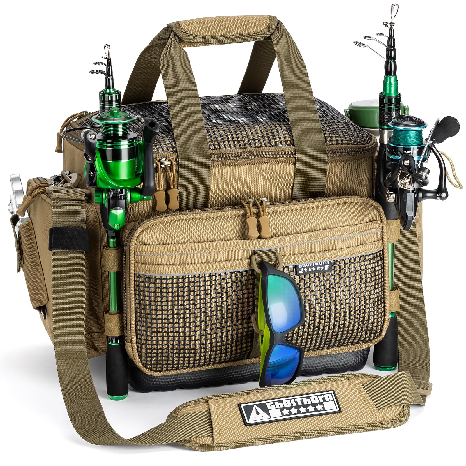 Ghosthorn Fishing Tackle Bags Salt Water Resistant Tackle Box Bag -large capacity tackle storage