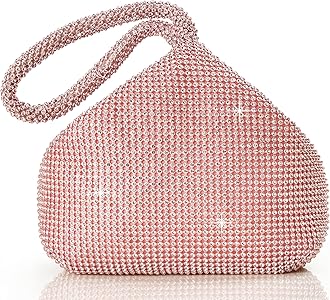 Women's Rhinestone Clutch Evening Bags Sparkly Glitter Triangle Purse for 1920s Party Prom Wedding