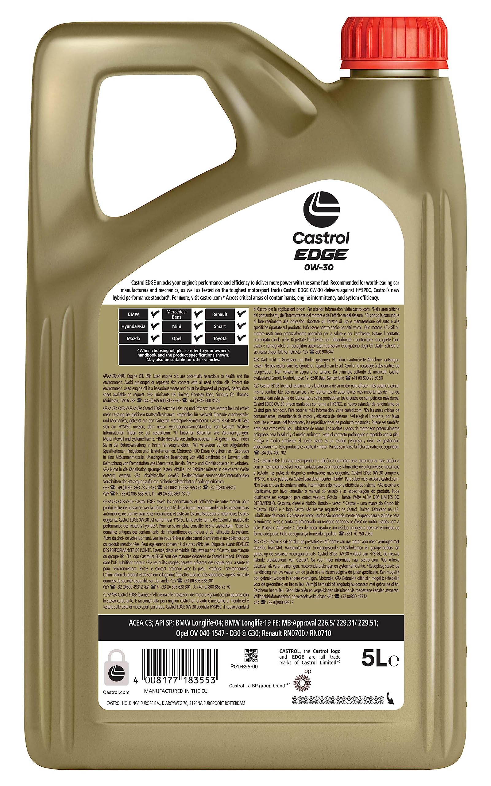 Castrol EDGE 0W-30 Motoröl, 5L