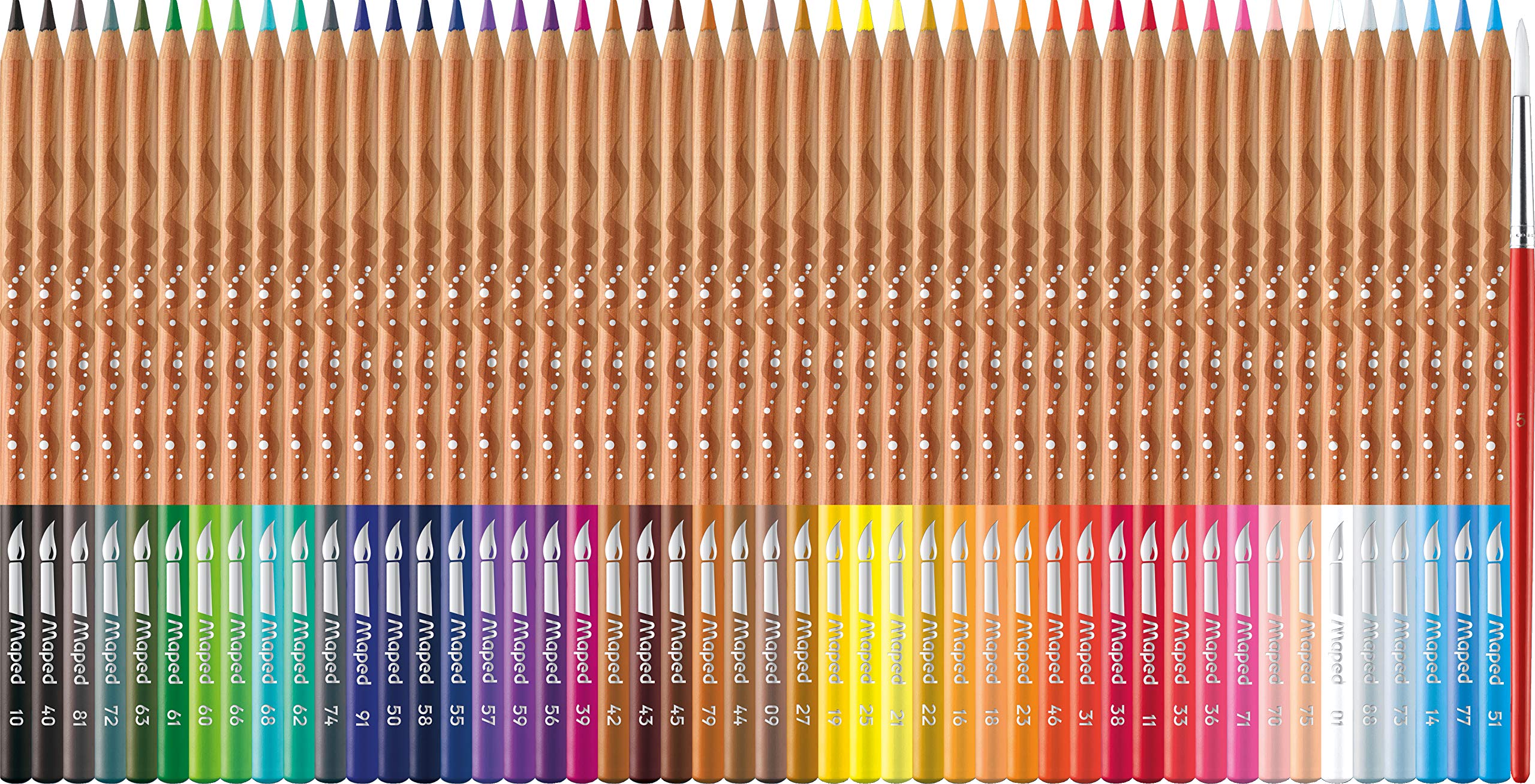 MAPED Boite Métal de 48 Crayons de Couleur Artistes Aquarellables avec Pinceau
