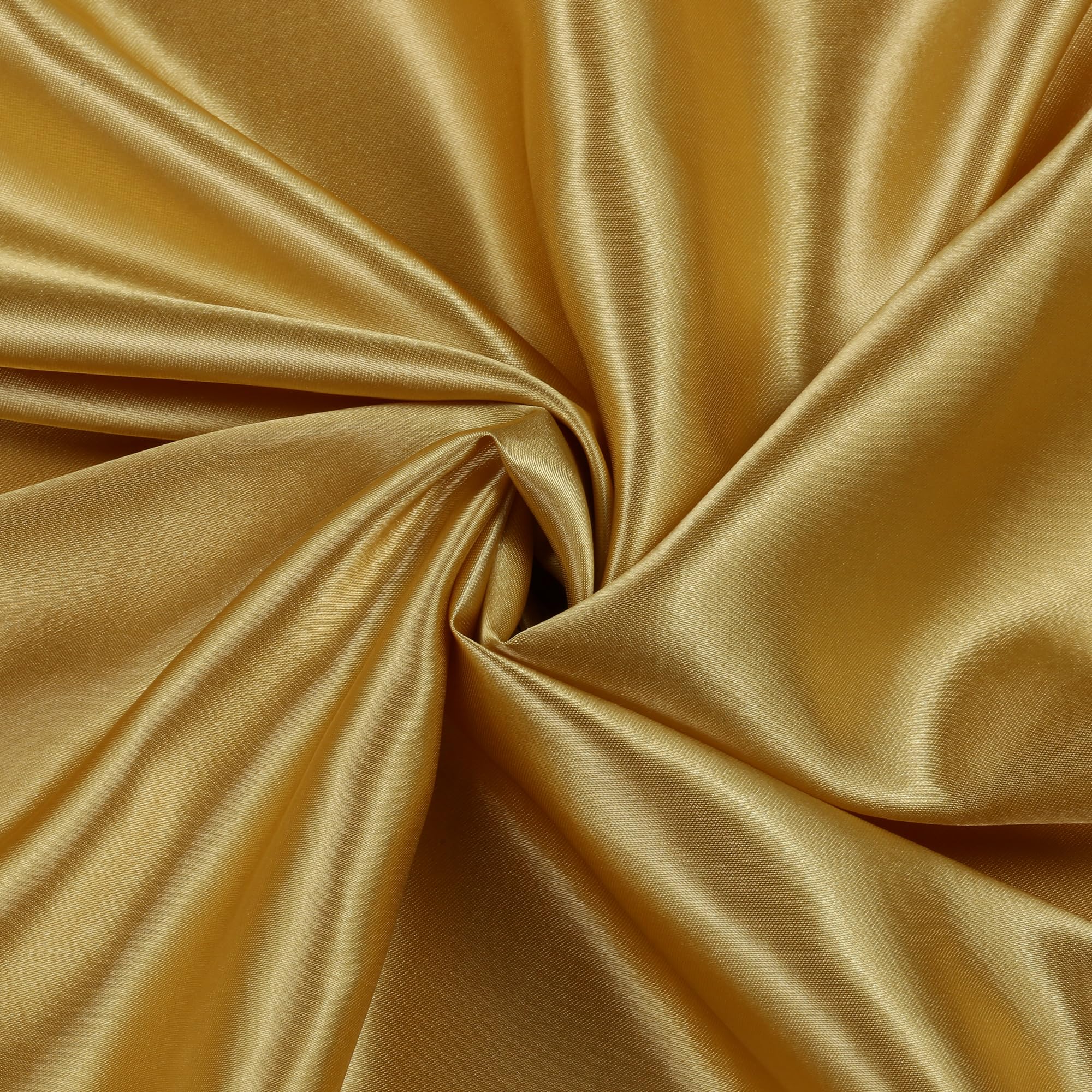 MDS Satin Fabric 5 Yards, 44" Wide, Silky Smooth Charmeuse Sateen Cloth for Wedding Arch Drapery Panel Backdrop Party Event Banquet Home Decoration Curtain Crafts DIY Sewing Costume - Gold — view 2
