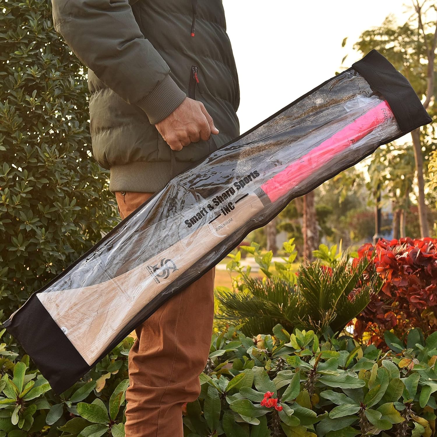 Smart and Sharp Premium Quality Ash Wood Hurling Stick 26 inches (Pink Handle) (Adult, Smart and Sharp Sports Inc.) (Include Cover) (Pink, Wood)
