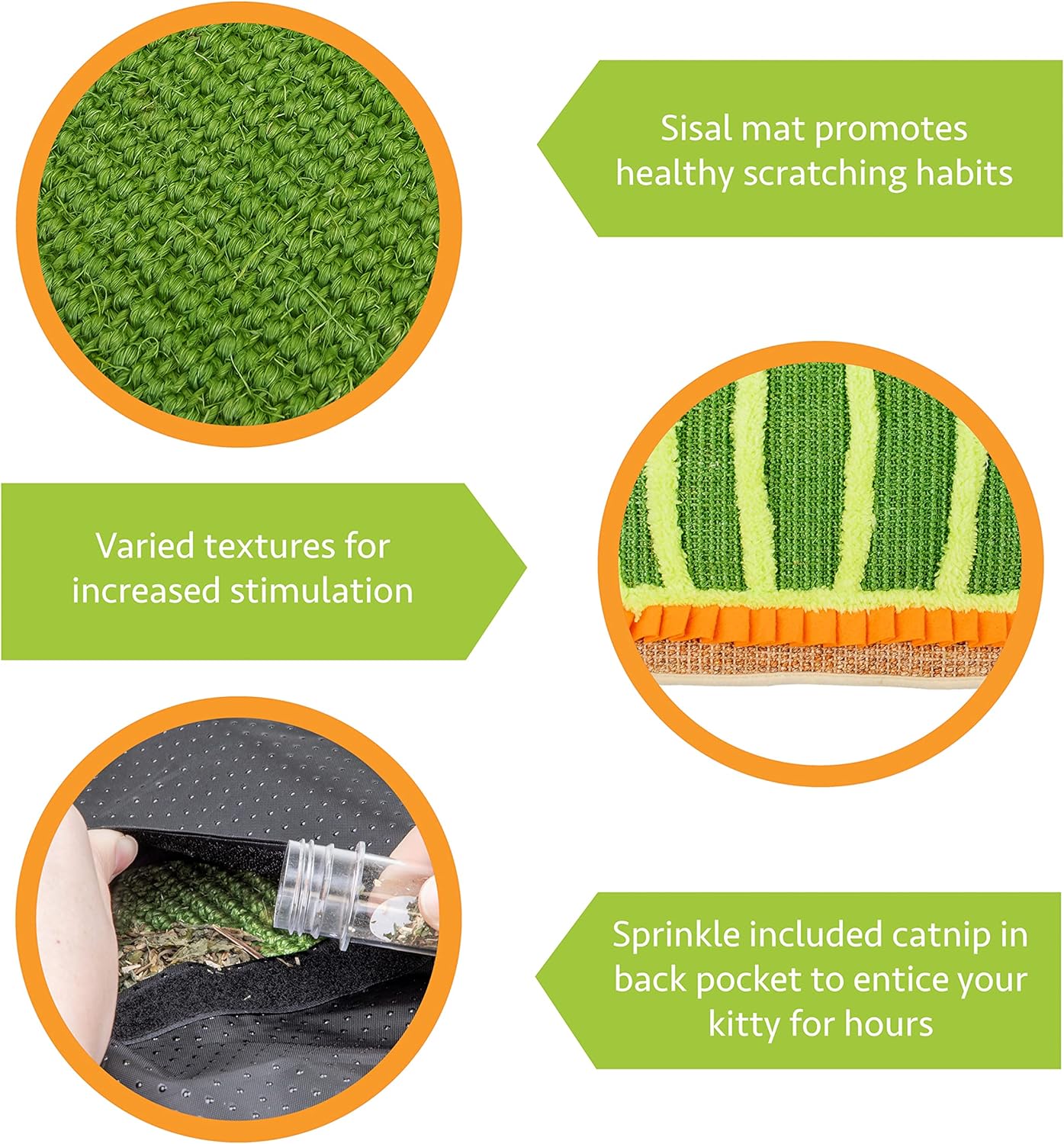 Kitty City Premium Catnip Sisal Scratch Pad, Cactus Design, Natural Cat Training Scratch Play Pad, Large : Pet Supplies