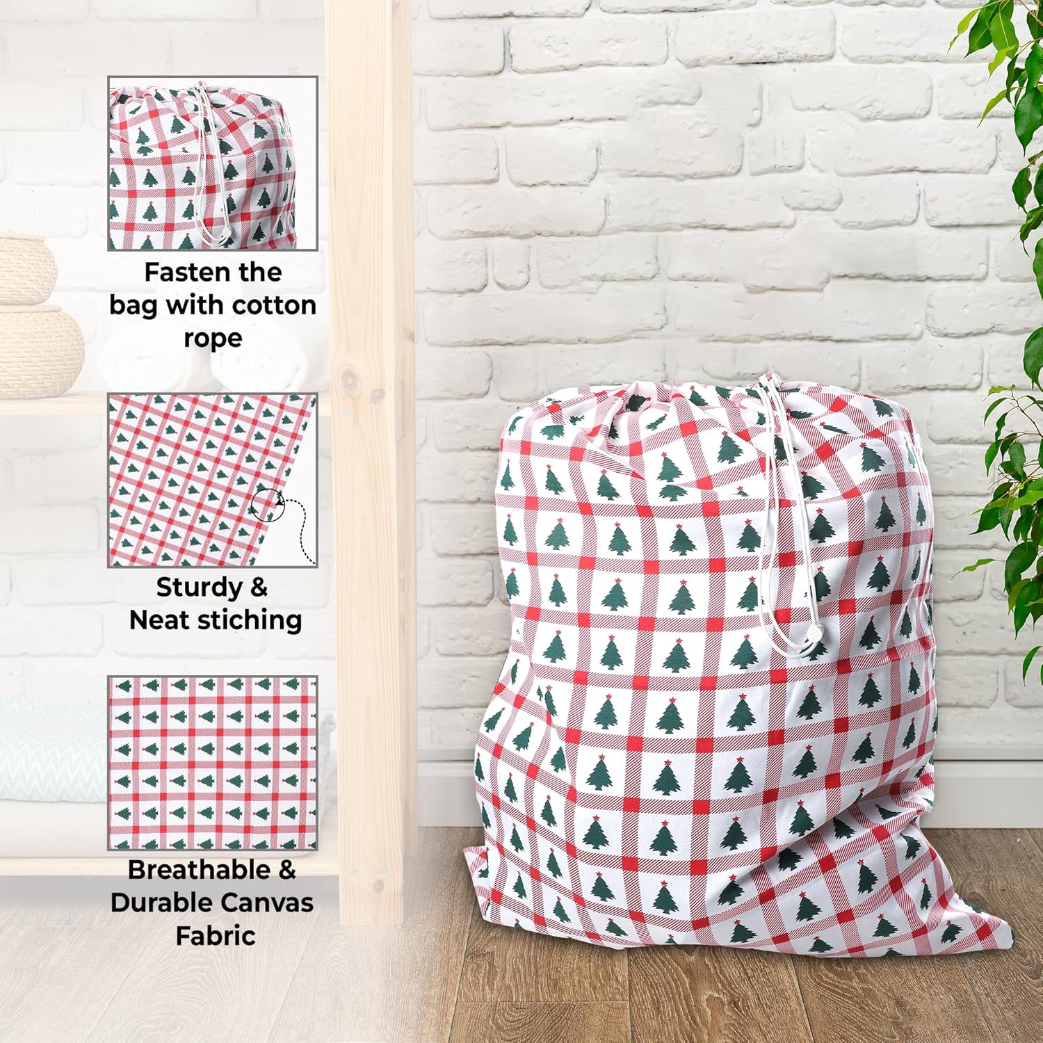 Urban Villa Laundry Bag Canvas|Dirty Clothes Travel Laundry Bag|Machine Washable|Reusable College Hostel Hamper Liner Bag for Garments Delicates Drawstring Closure 4 Pack Tree Print|Size 28X36 Inches