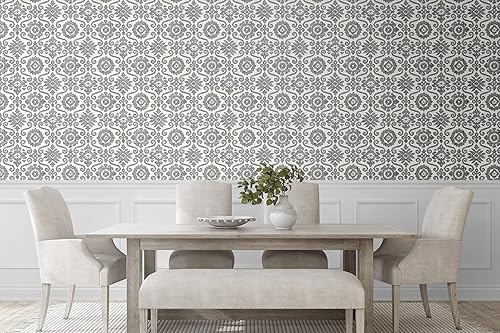 Miniatura 10 de NextWall Stacy Garcia Home Augustine Papel tapiz geométrico para despegar y pegar (verde mineral)