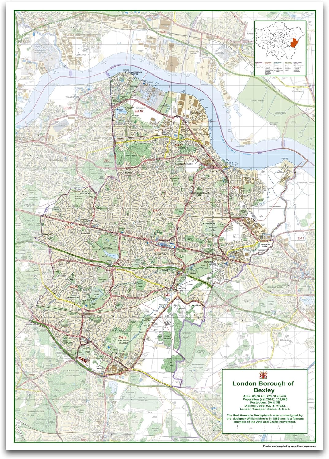 London Borough Of Bexley Map London Borough Of Bexley Map - Size 84.1 X 118.9 Cm : Amazon.co.uk:  Stationery & Office Supplies