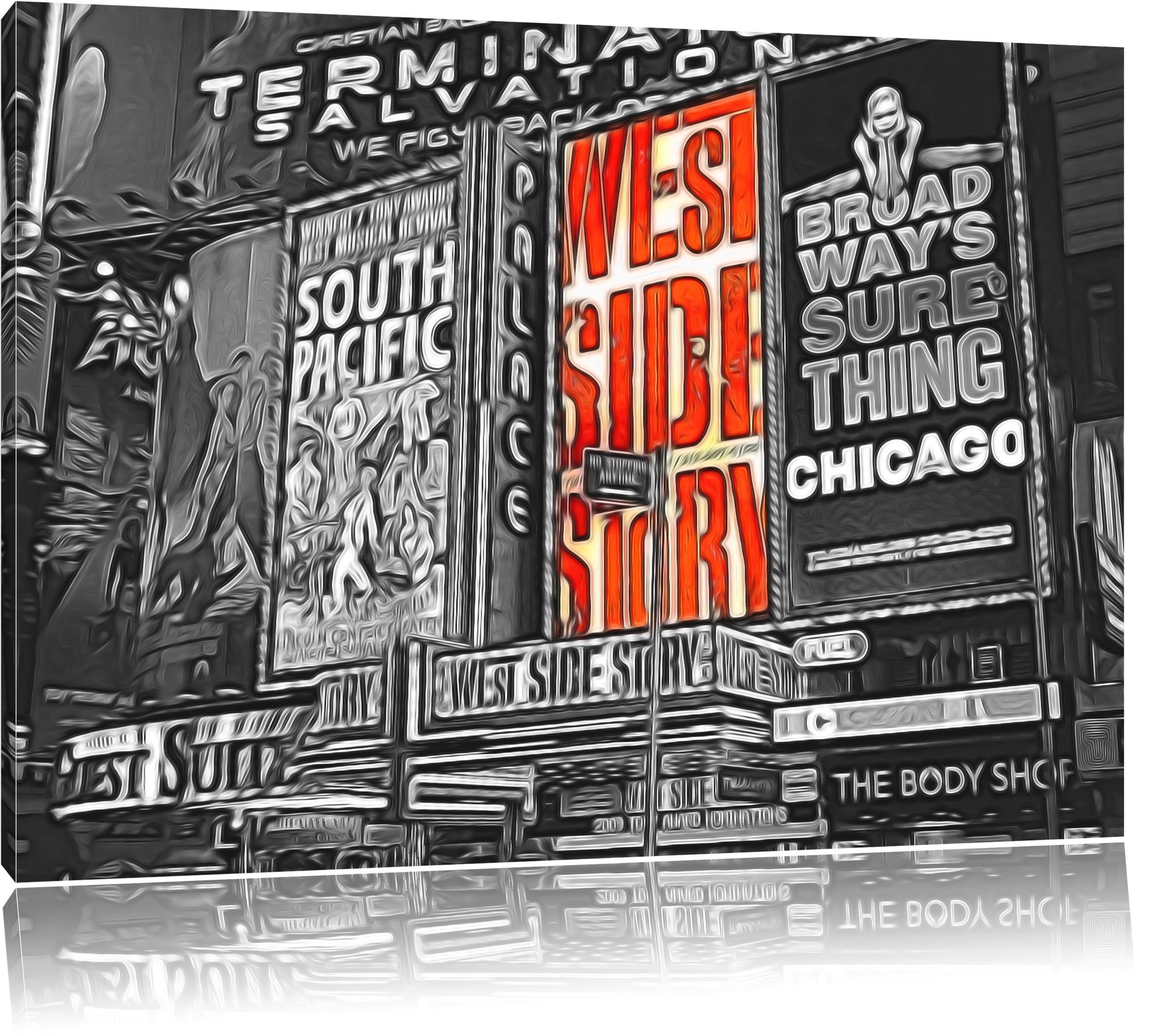 Programma della famosa Broadway Stampa su tela 120x80 cm artistica murale