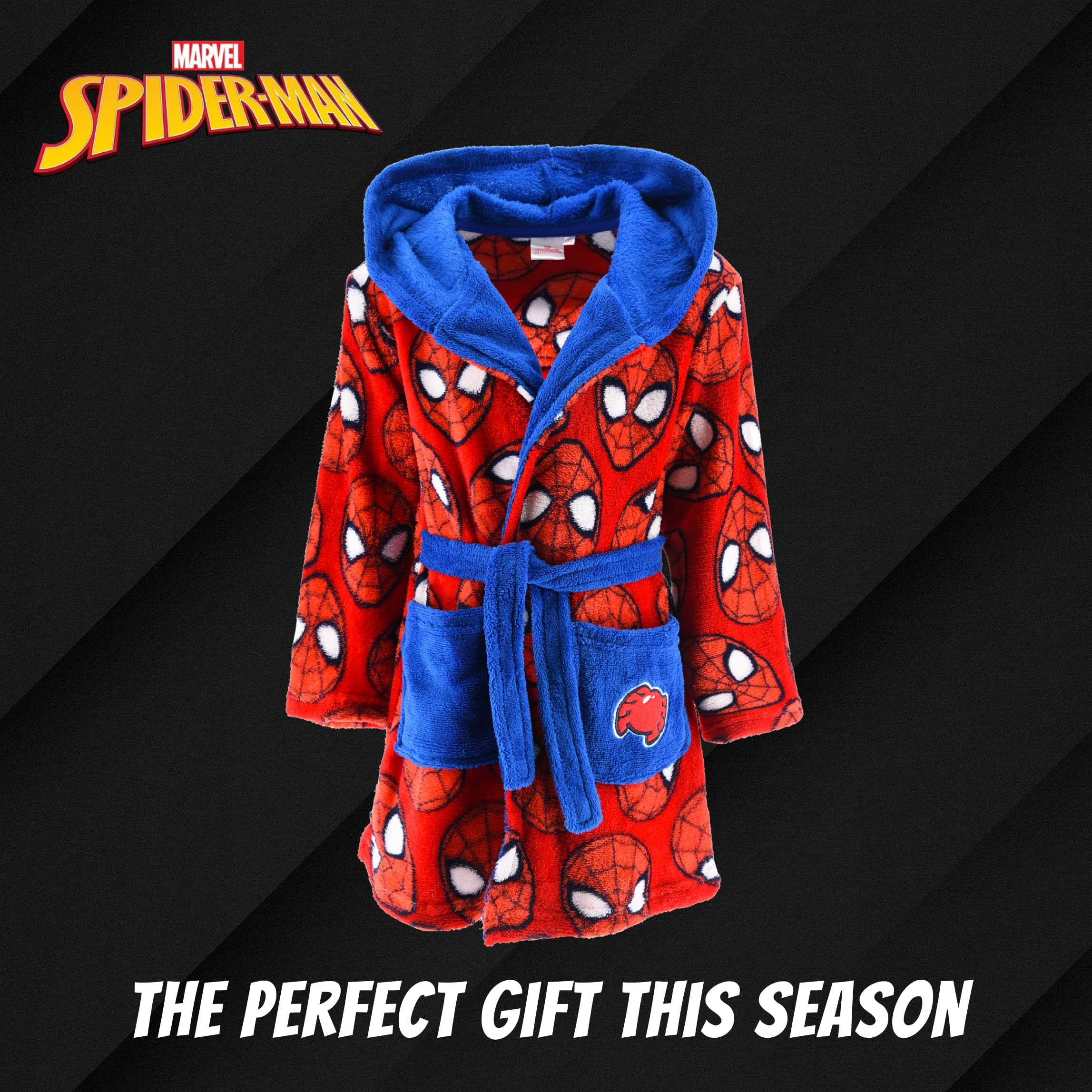 Marvel Spiderman Bata Polar Suave para Niños Tallas 3-8 Años