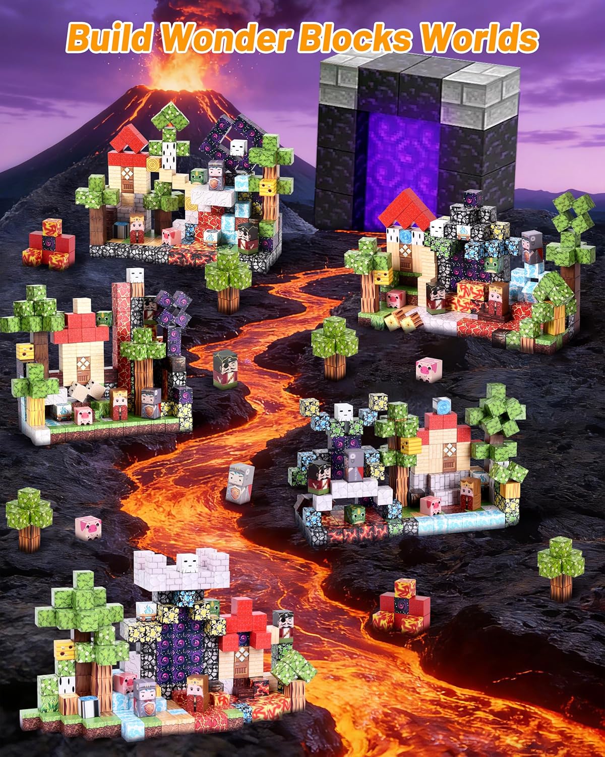 200 PCS Magnetic Blocks,Magnetic Building Blocks,Magnet Toys for Kids,Blocks Magnet Set,Stacking Magnets, School STEM Toys for Boys and Girls Age 3+ Years Old