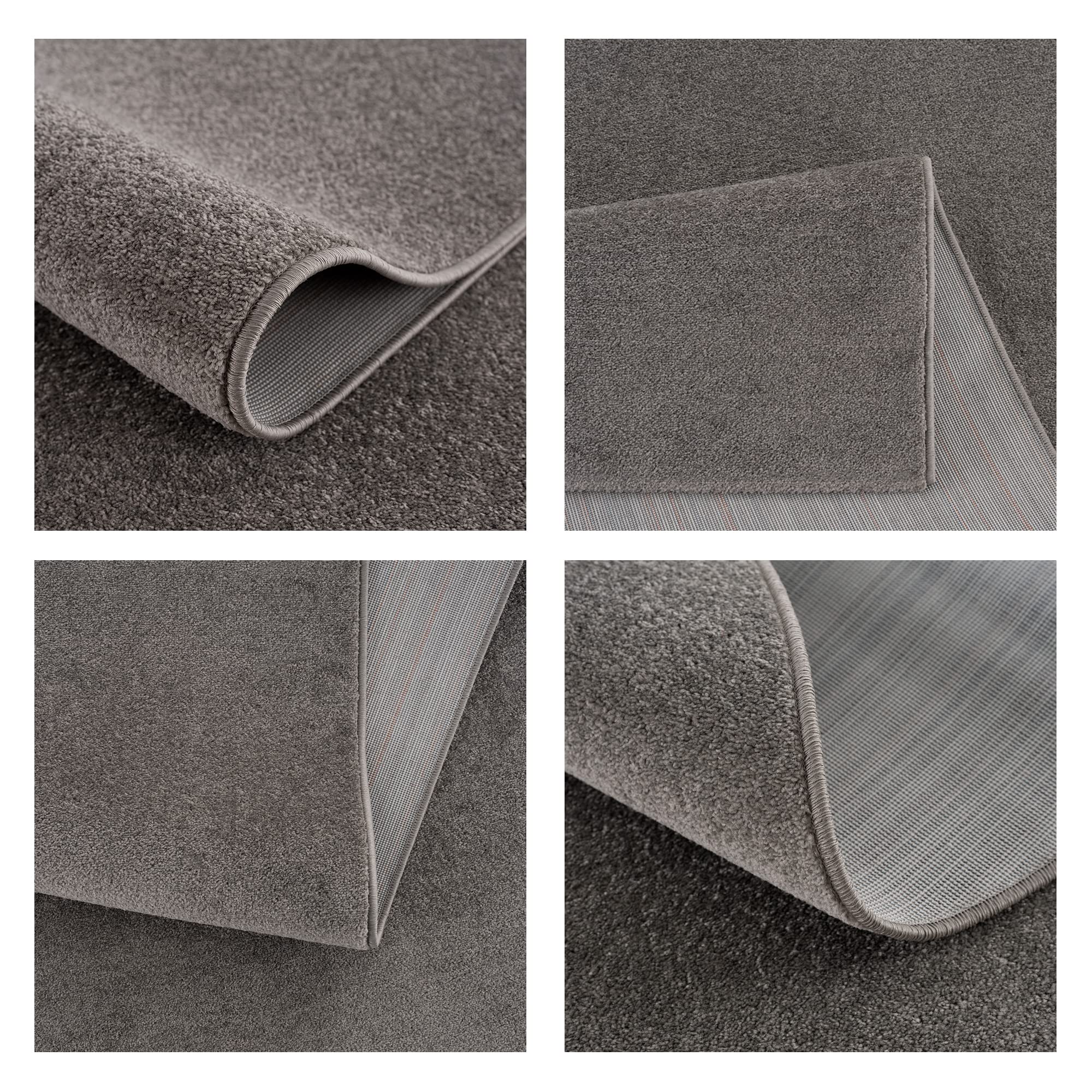 Tappeto A Pelo Corto 200x280 Cm Grigio Scuro - Morbido, Antiscivolo, Lavabile, Per Soggiorno E Cameretta