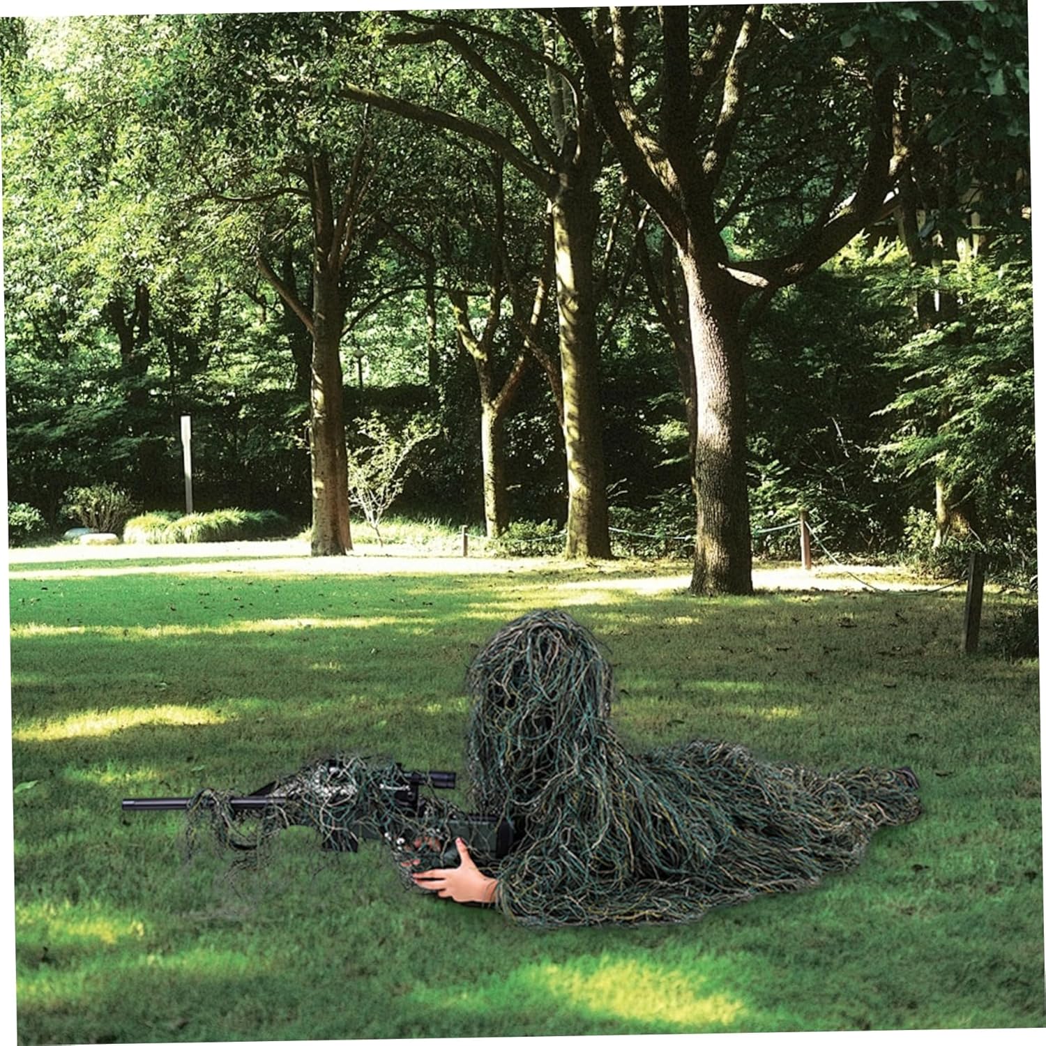 Ghillie Suit for Kids Height 51.18-59.06 inch 5 in 1 Breathable 3D Camo Suit Hunting Clothes Including Jacket Pants Hood Carry Bag