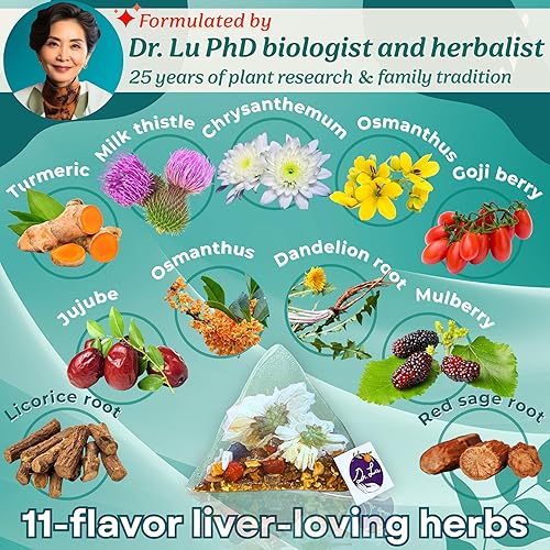 Miniatura 3 de Dr. Lu 's Happy Liver Tea  Té de desintoxicación y reparación de limpieza del hígado 100% natural fabricado en Estados Unidos  Cardo mariano de 11
