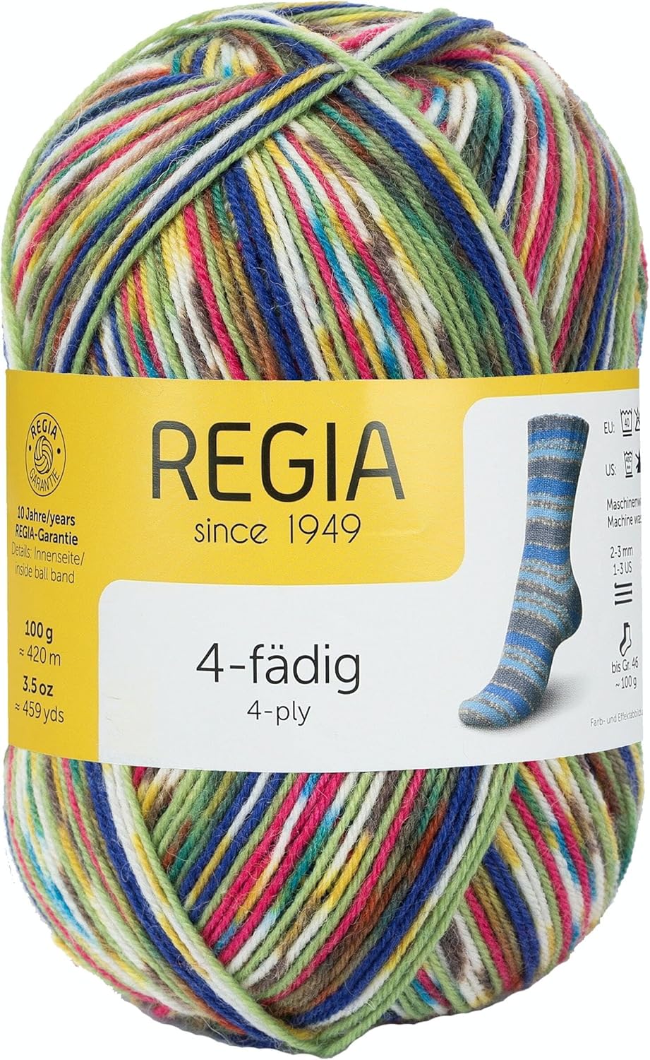 Regia 100 gr Sock Wool 4-ply Mix -it Tropical Color Col. 938