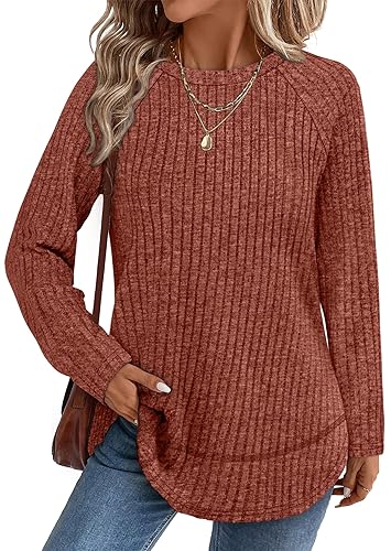 WIHOLL Long Sleeve Shirts for Women 2026 Fall Sweaters Lightweight
