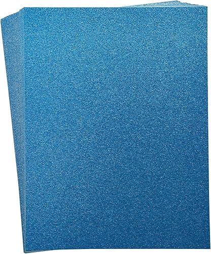 30 hojas de papel de cartulina con purpurina azul claro para manualidades, tarjetas, invitaciones, doble cara, 10.58 ozm (8.5 x 11 pulgadas)
