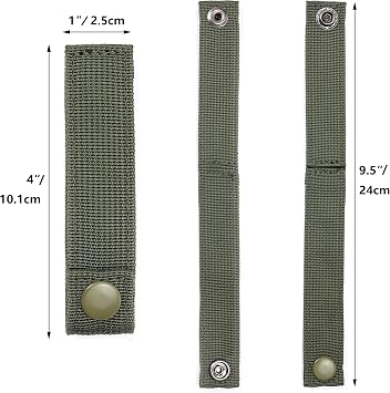 Vepkoit Molleストラップ スナップ付き 4インチ、タクティカル モッズストラップ Molle ウェビングストラップ、ミリタリーバックパック Molleアクセサリー スナップストラップ、アウトドアバッグ ナイロン サムモールコネクタ ブラック/アーミーグリーン/コヨーテ
