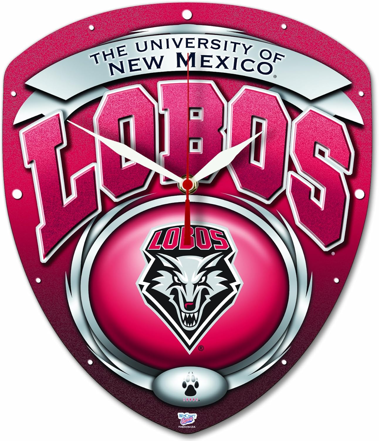Amazon.com : NCAA New Mexico Lobos High Definition Clock : Wall Clocks ...