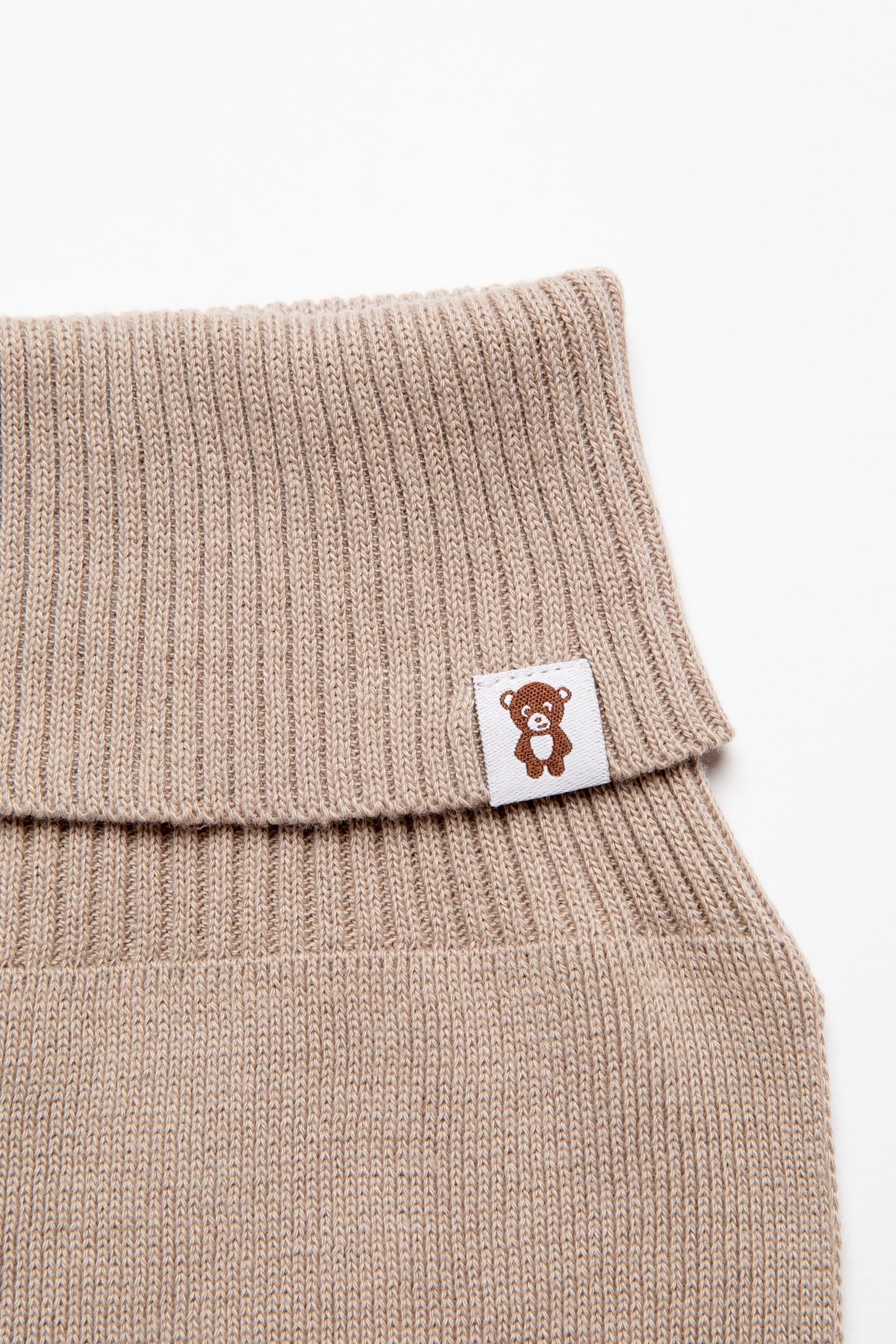Écharpe en coton pour enfants - Écharpe tricotée super douce pour protéger le cou du froid et du vent - Printemps Écharpe à enfiler de couleur beige et rose - Pour filles et garçons de 0 à 10