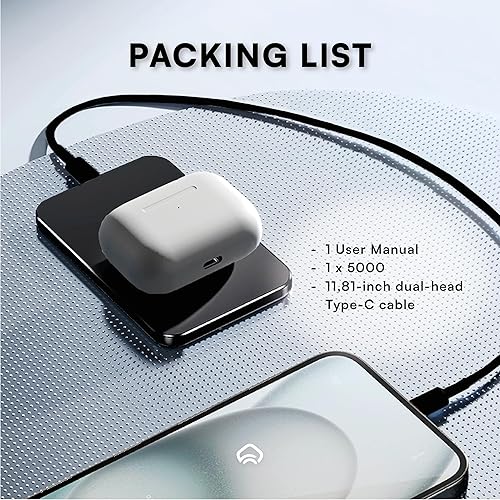 Miniatura 6 de Paquete de accesorios MagSafe paquete de 4 anillos de metal (negroplateadopúrpuraazul) para fundas de teléfono + banco de energía magnético delgado