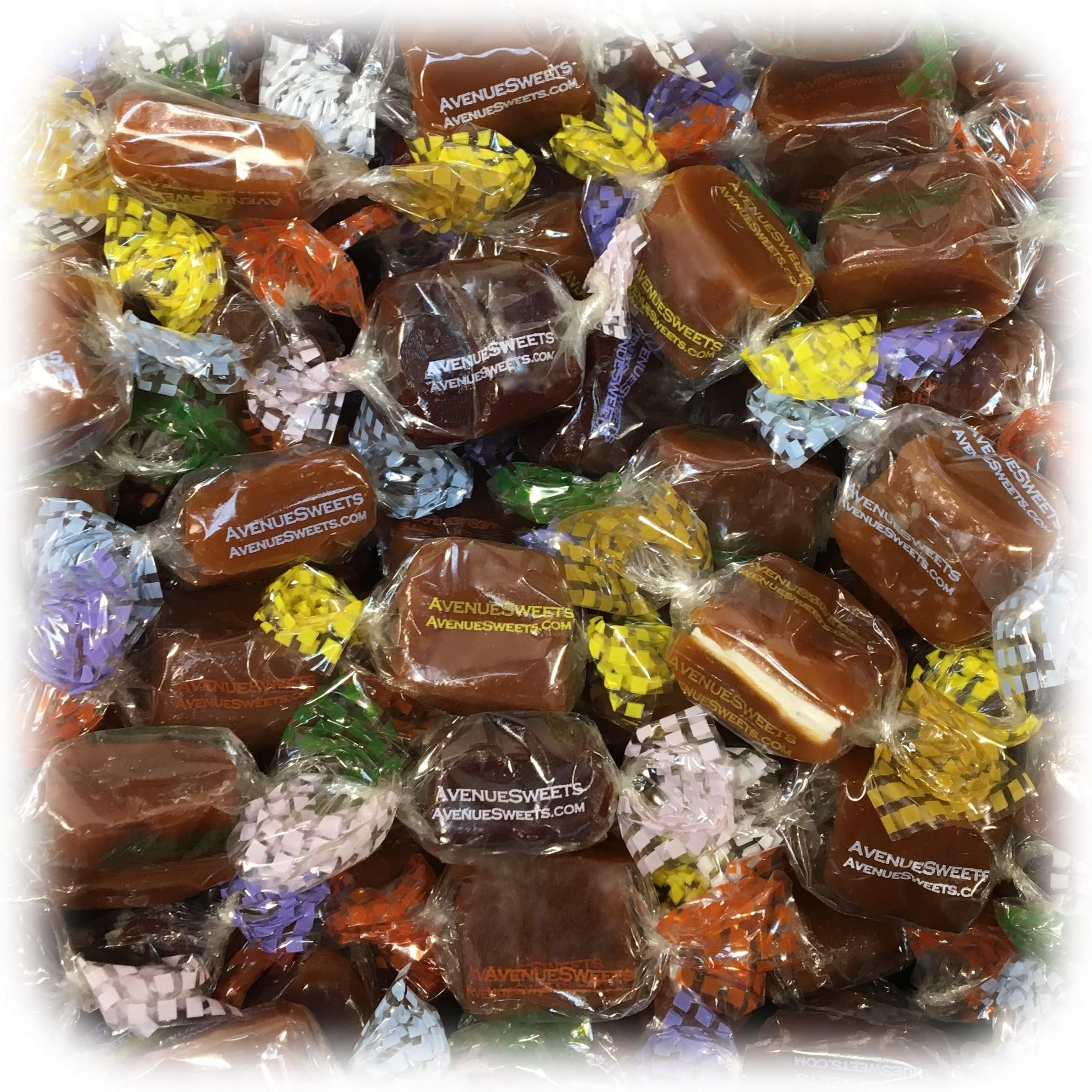 AvenueSweets - Handcrafted Individually Wrapped Soft Caramels - 1 lb Box - Customize Your Flavors
