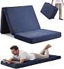 Jamdok 10CM Single Memory Foam Folding Sleeping Pad,Trifold Mattress,Machine Washable Cover, Foldable Floor Mattress Topper,Guest Bed for Adult,Camping Mat
