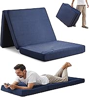 Vista 1 de Sleeping Mats for Adults,Memory Foam Folding Pad,Breathable Trifold Mattress,Machine Washable Mesh Cover,Cot Size Floor Guest Bed,Summer Camping