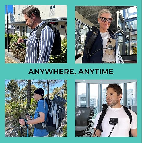 Miniatura 5 de Tamotsu Mochila de viaje con soporte para teléfono de tercera mano, accesorio ergonómico para caminar, hablar y explorar, ideal para museos, paseos