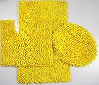 Vista 8 de BH Home & Linen Juego de 3 alfombrillas de baño de microfibra mixta de felpilla ultra suave y brillante. Tapete grande de 19.5 x 31 pulgadas, tapete