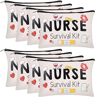 8 Pieces Nurse Survival Kit Makeup Bags Funny Nurse Cosmetic Bag Nurse Practitioner Gifts Toiletry Bag For Nurse Practitioner Supplies