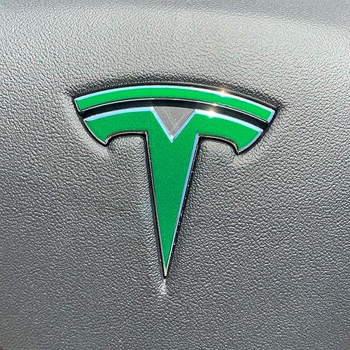 Miniatura 4 de Custom Cut Graphics Calcomanía de logotipo para Tesla Model S, Nosecone, juego de 14 piezas (verde brillante)