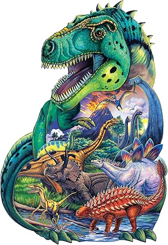 Miniatura 2 de MasterPieces Rompecabezas con forma de 100 piezas para niños, días de dinosaurio, 14 x 19 pulgadas