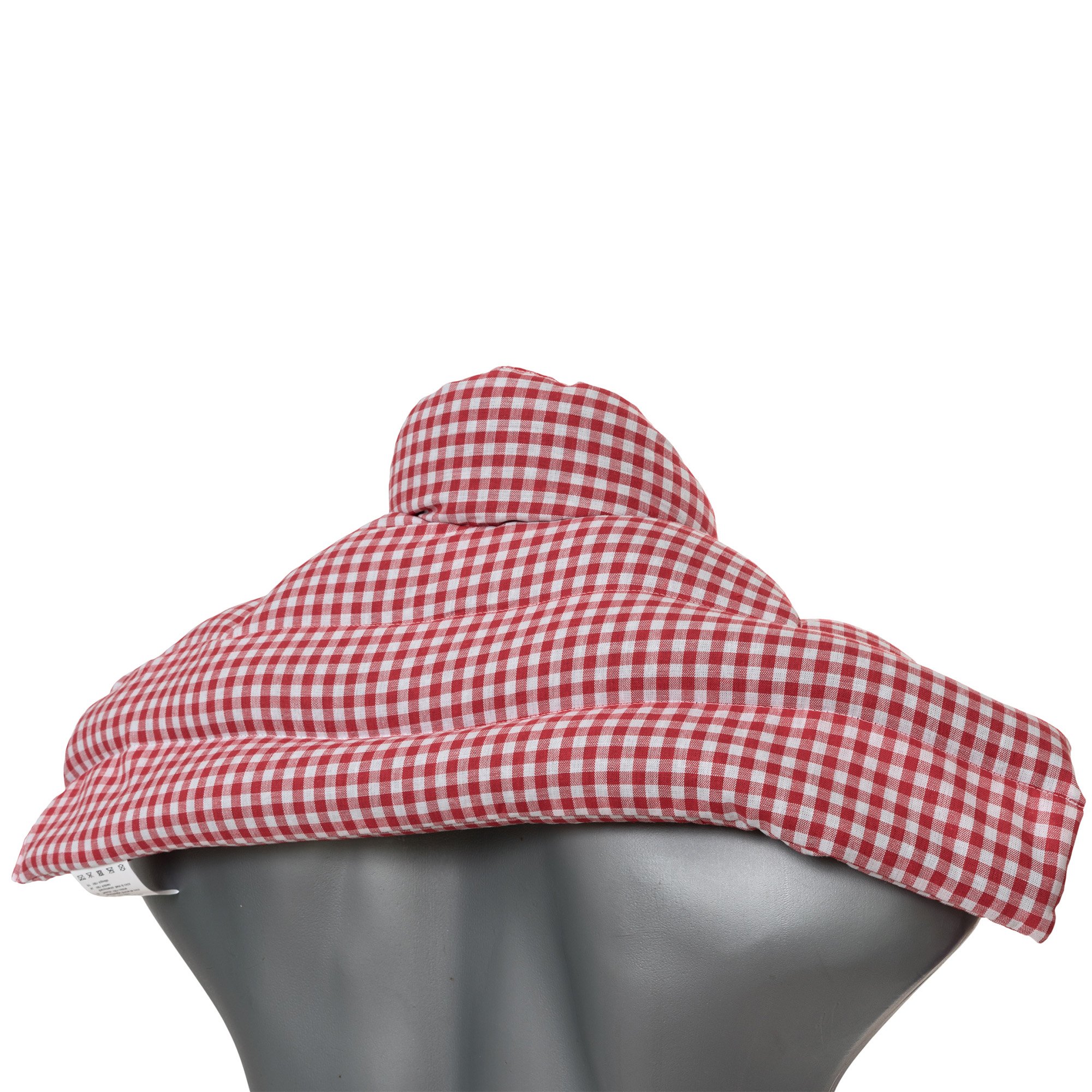 Cuscino termico cervicale XL per collo, spalle e schiena - Cuscino termico con semi di ribes - rosso e bianco a quadri -
