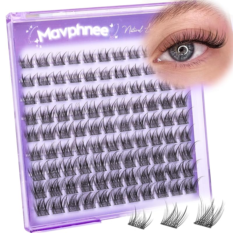 Mavphnee Cílios Postiços em Tufo 8 mm, 10 mm e 12 mm com Curvatura CC