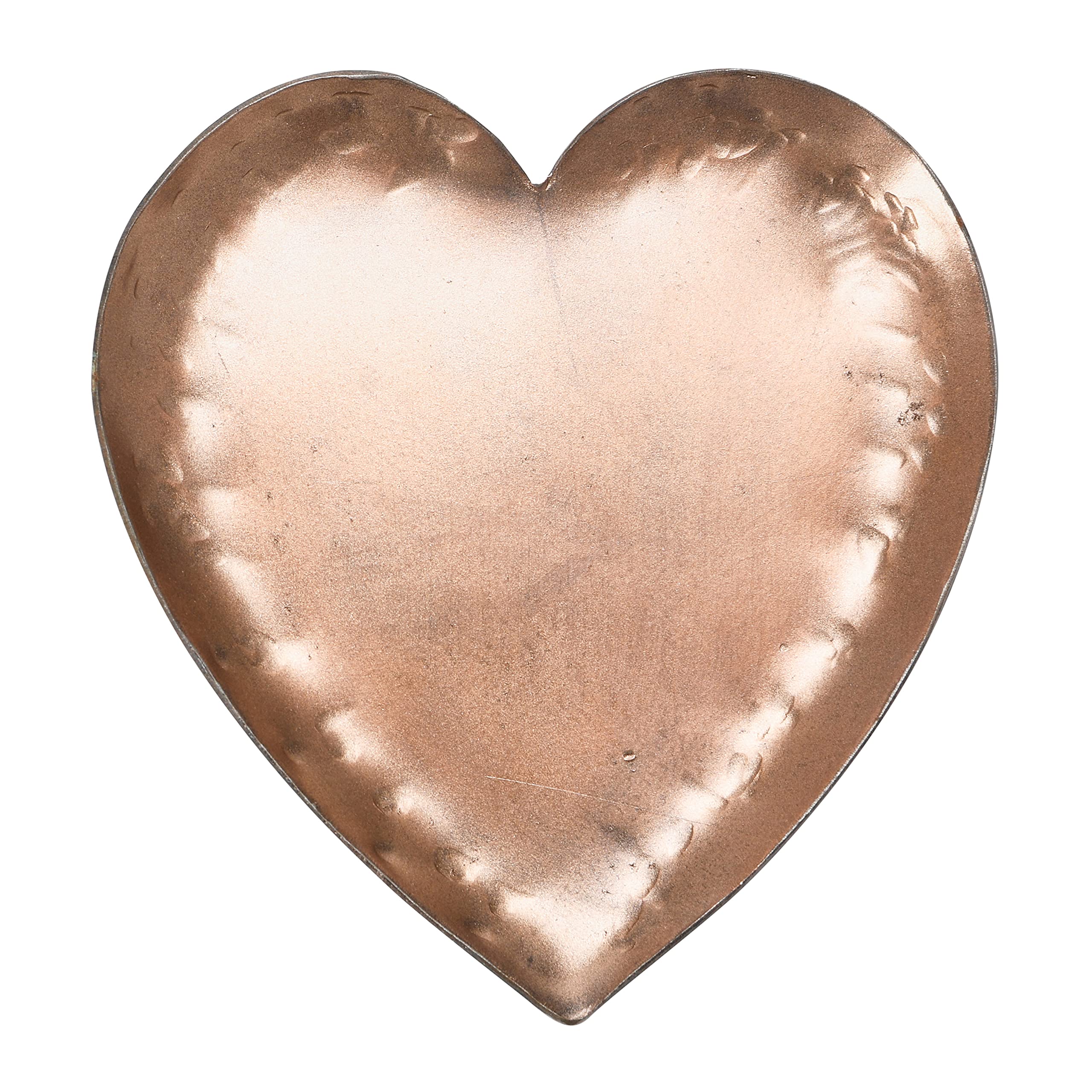 Vintage Rustic Pounded Metal Dish with Copper Plated Finish Tray