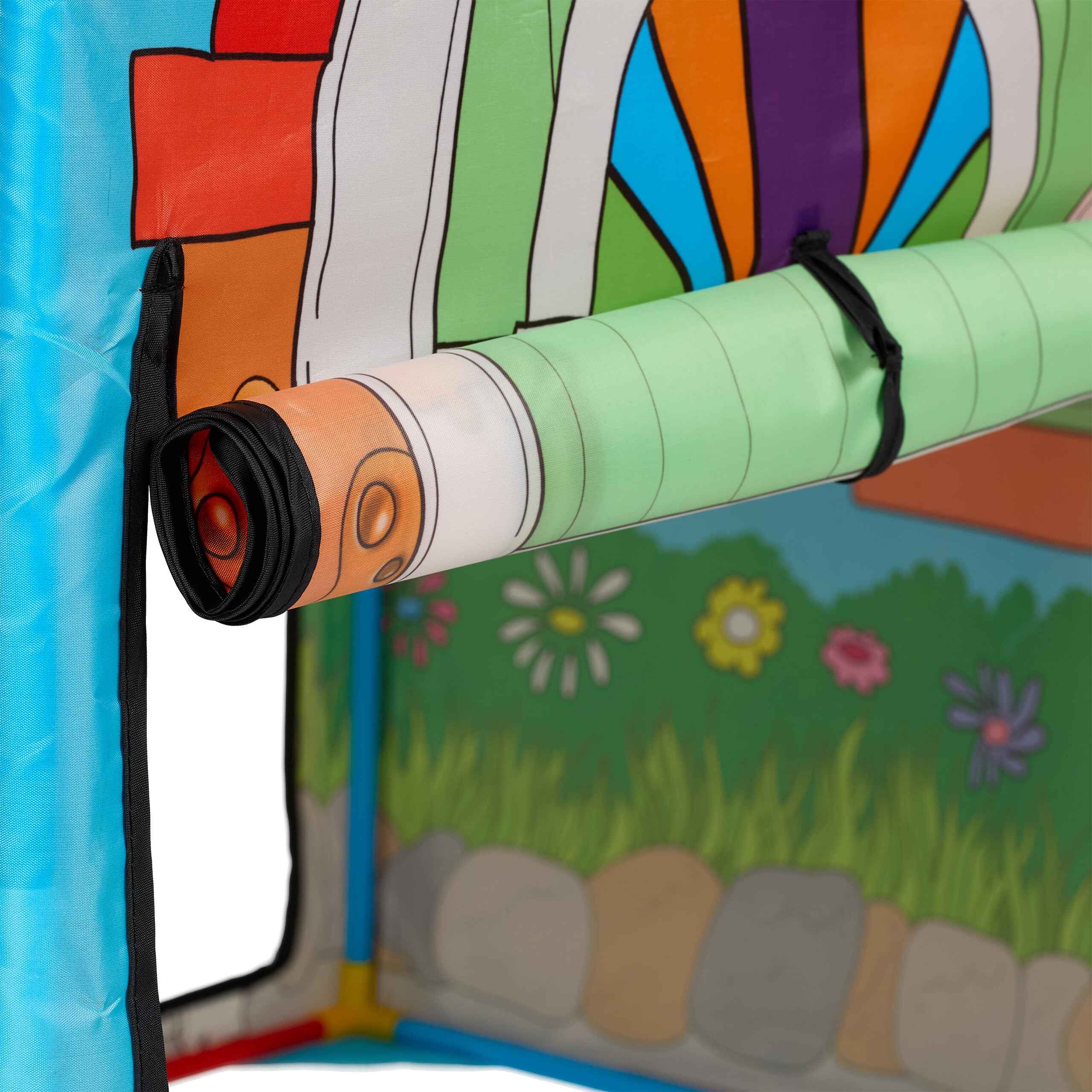Relaxdays Tienda Campaña Infantil Casa de Campo, Casita Juguete Niños, 2 Entradas, Interior, 103x96x75 cm, Multicolor