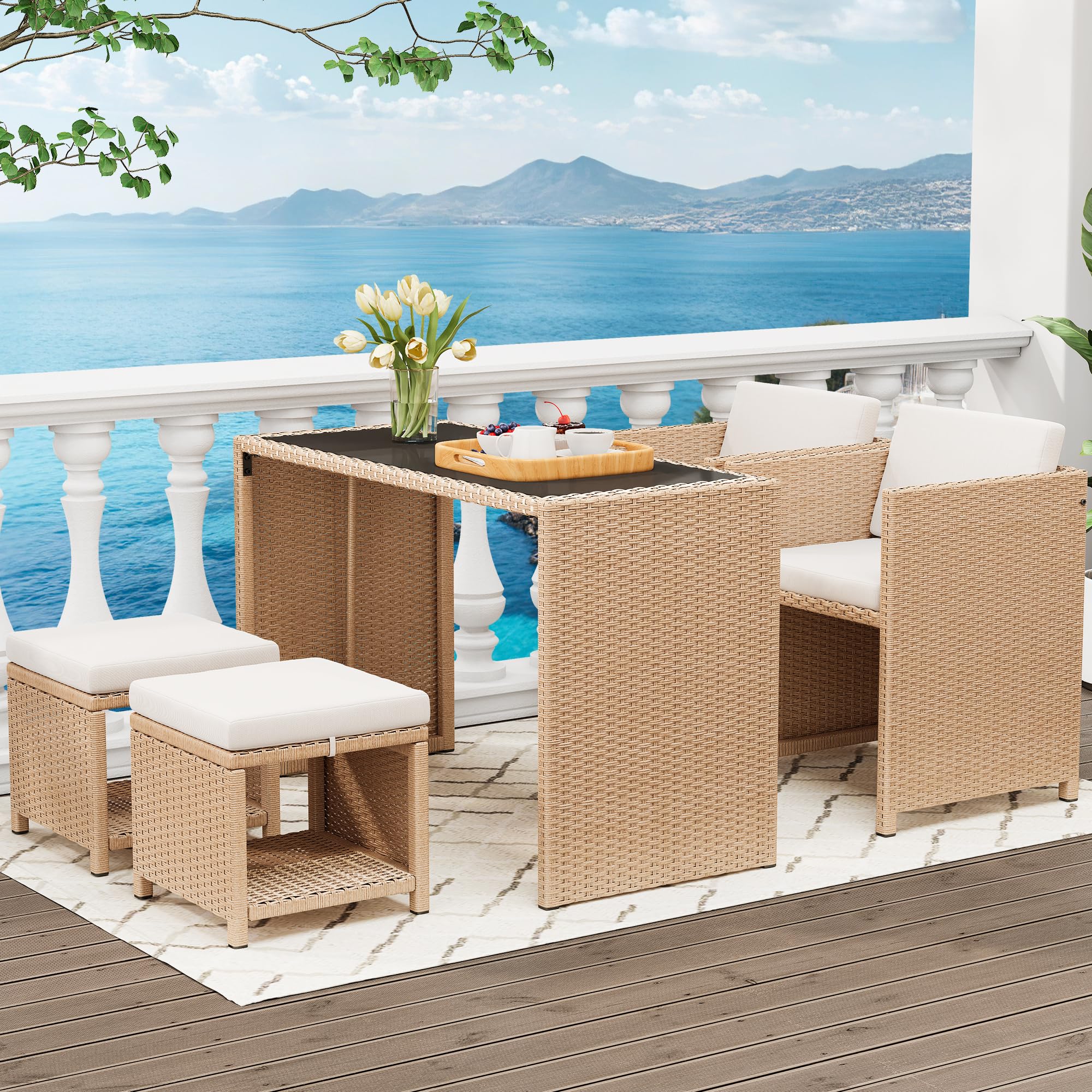 Patio Bistro Set Yitahome Counter Height Outdoor Bar Table