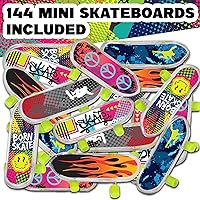 Vista 2 de ArtCreativity 144 PCS Mini Finger Skateboards for Kids – 2 Inch Durable Fingerboard Toys in Assorted Designs – Skateboard Party Favor, Goodie Bag