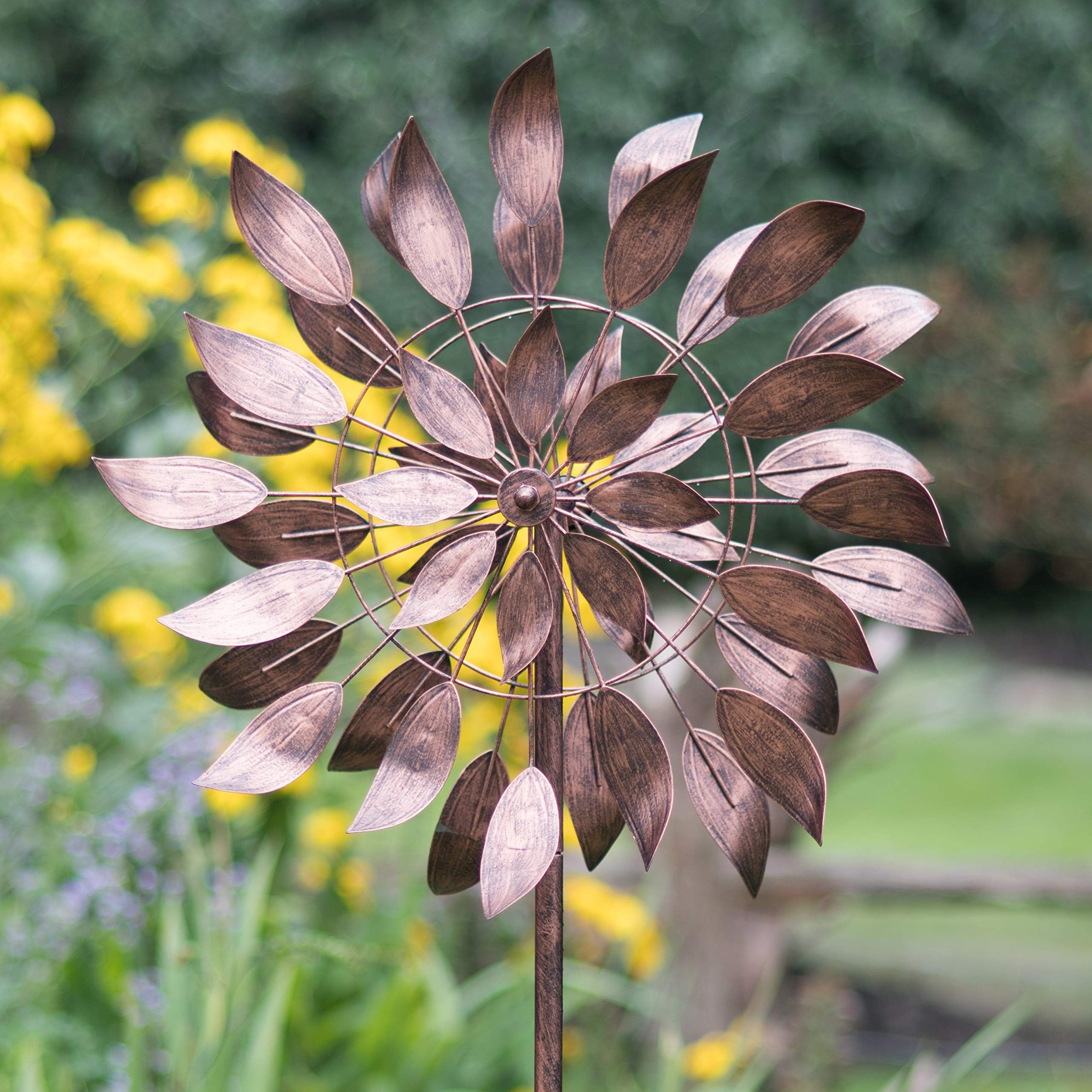 Creekwood Dancing Leaves Wind Spinner Sculpture, Brushed Copper, 61 x 213 cm