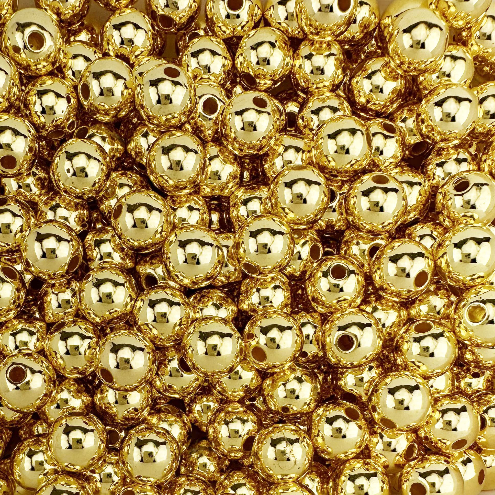 Craft Making Shop 1,200 Round Gold Acrylic Beads