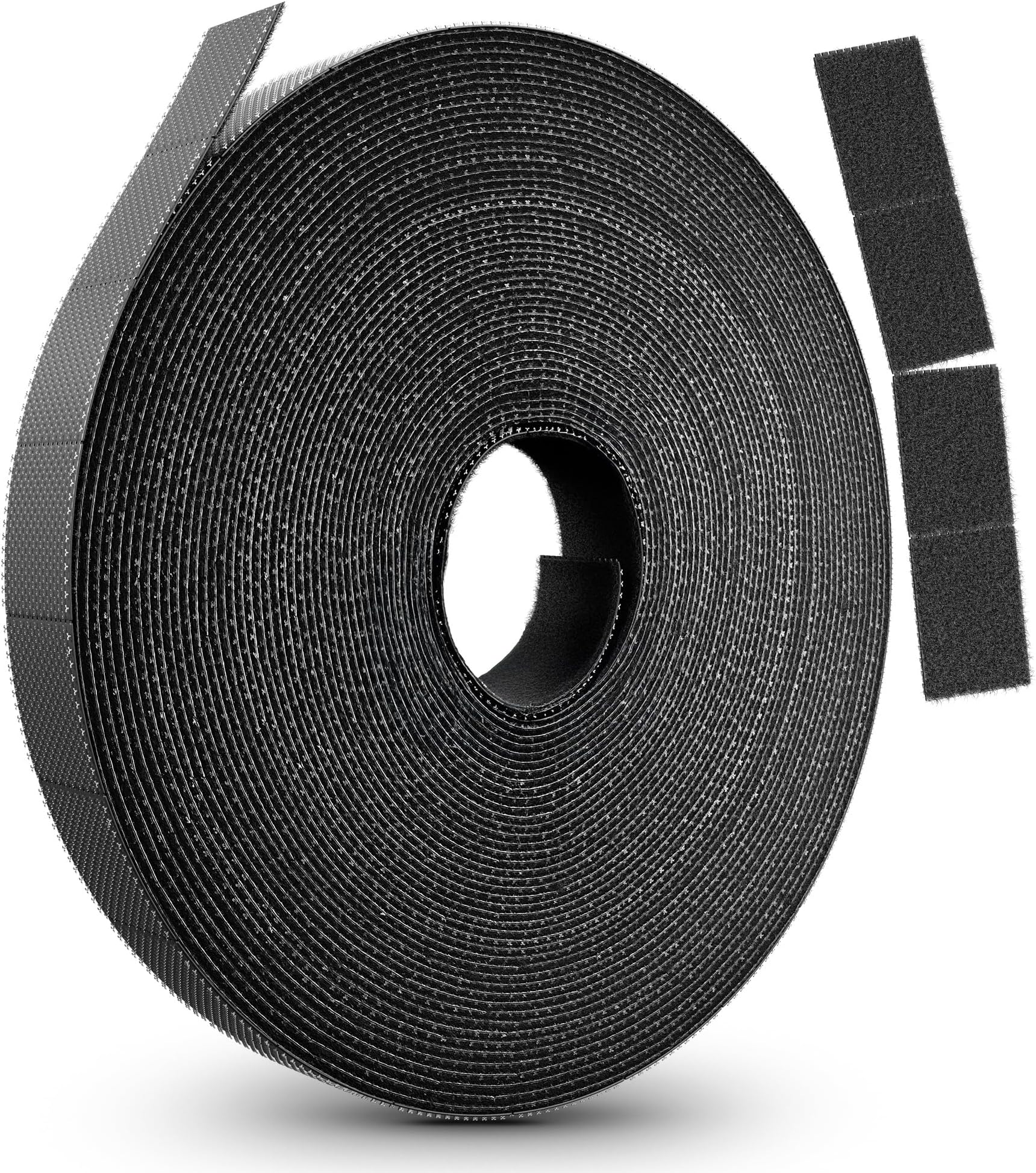 10 m tape, tear-off on both sides, black, cable ties, double sided, resealable, perfect as a camping gadget or on the go, plant ties, velour quality