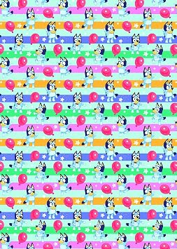 Bluey Wrapping Paper 2 Sheet 2 Tags Birthday Gift Wrap