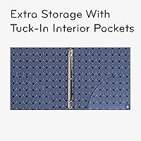 Vista 3 de U Brands Carpeta de moda, lino, gris azul, anillos de 1 pulgada, 1 unidad