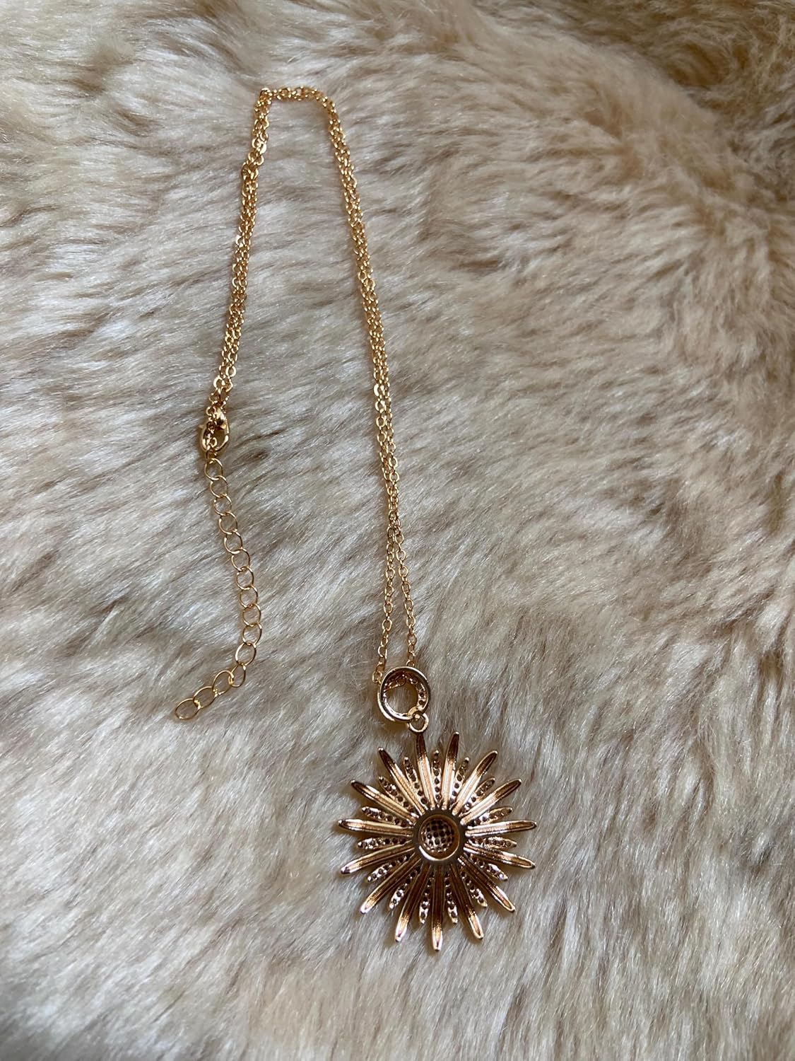 Elegant Sunflower Pendant Necklace, 18K Gold Plated Stainless Steel Chain, Zircon Crystal, Fashion Jewelry for Women - Image 4