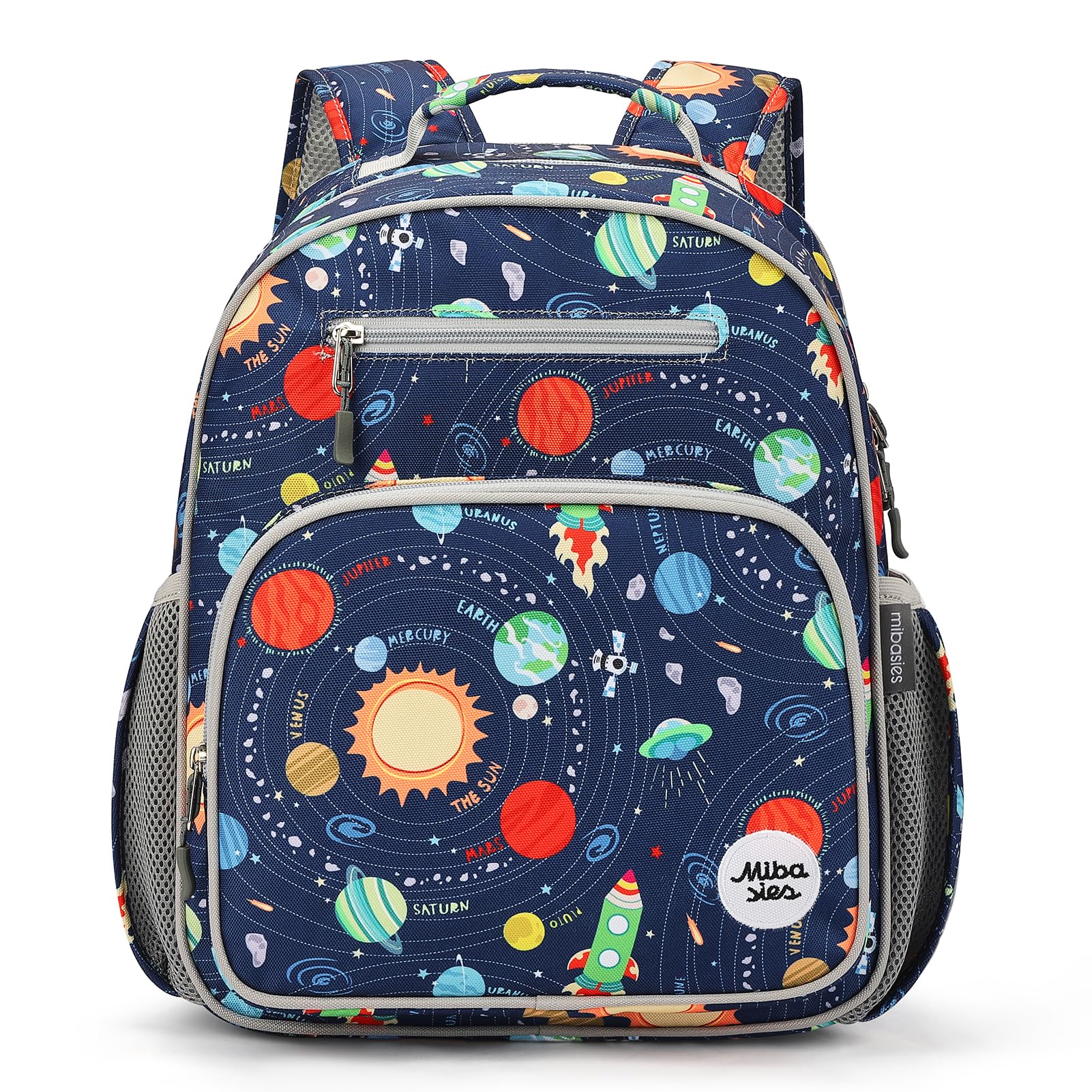 mibasies Boys Backpack 5-8: Lightweight Kids Backpacks Boys - Boy Bookbag for Elementary School - Galaxy LightGray