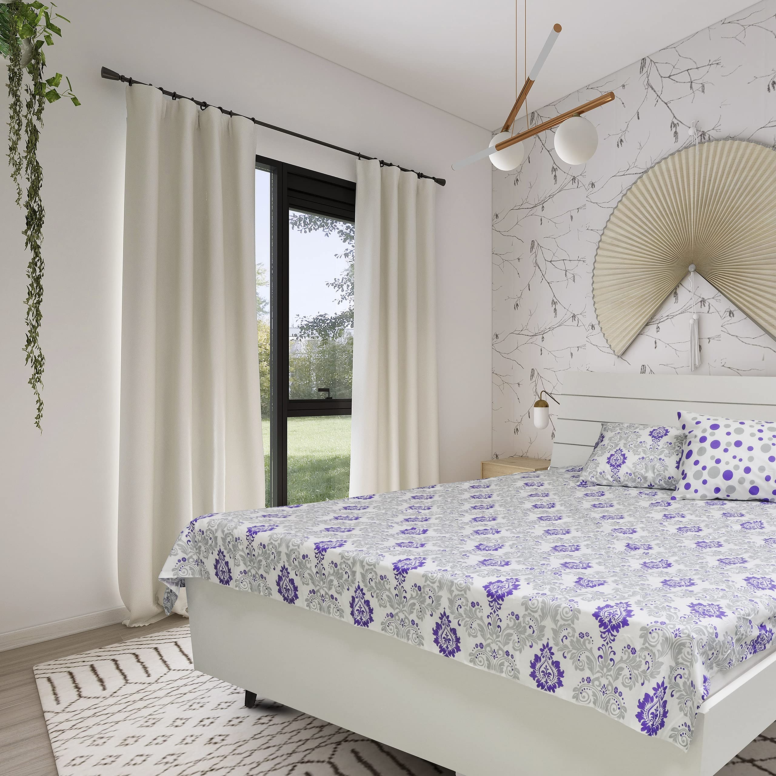 Soft ComfortDouble Size Flat Sheet 3Pcs Set Lavender Blossom, Dsc3Fskg-Lb, King