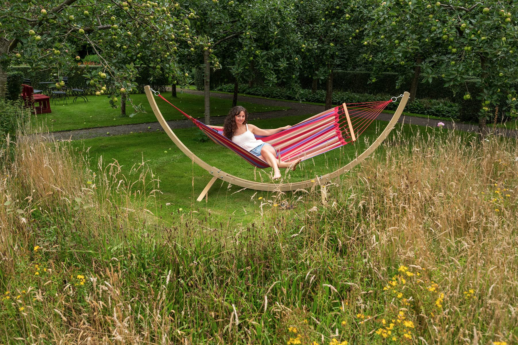 Tropilex Südamerikanische Hängematte Single | Handgefertigt | Fairtrade | Hammock 'Haïti' Cherry | Flexibel & Belastbar