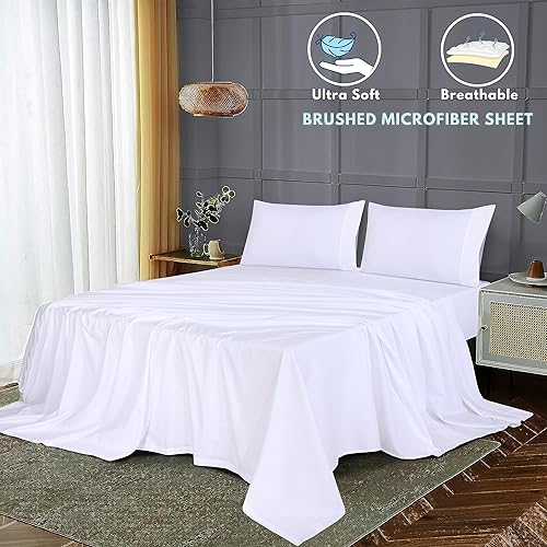 Miniatura 2 de Ruvanti - Juego de sábanas de tamaño King, sábanas refrescantes de microfibra cepillada extrasuave 1800. Juego de sábana de lujo para hotel que